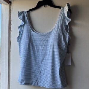 Southern Tide Light Blue Striped Tank Top